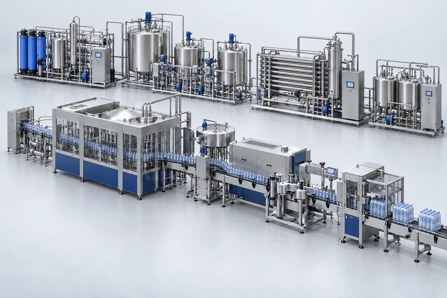 Flavoured & Vitamin Water Bottling Plant — representative equipment illustration