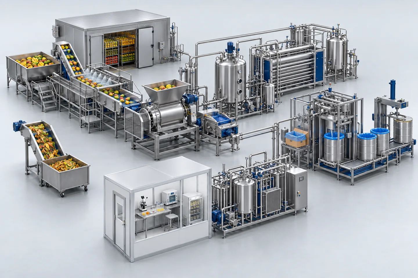 Fruit Pulp & Aseptic Puree Plant — representative equipment illustration