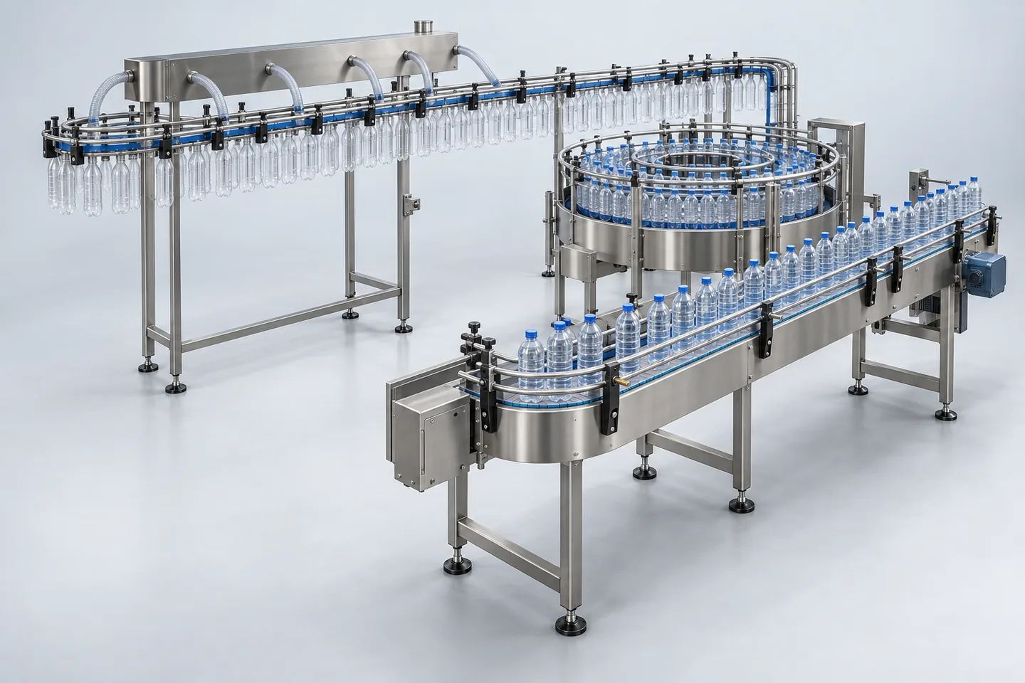 PET Bottle Conveyor System (Air / Slat) — representative equipment illustration