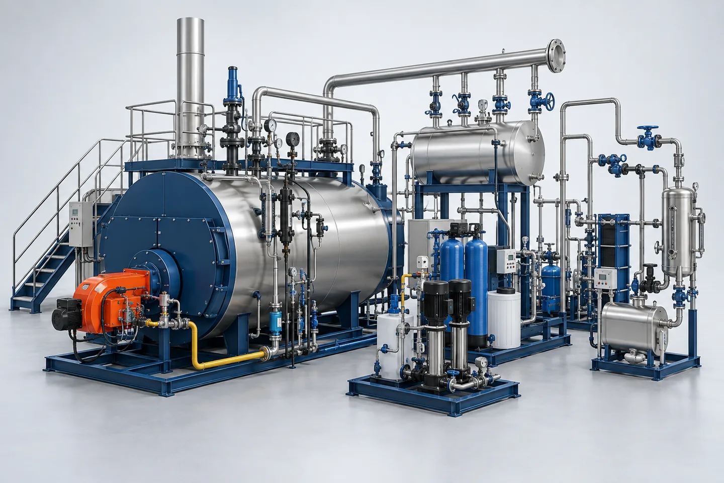 Steam Boiler Package (IBR / Non-IBR) — representative equipment illustration
