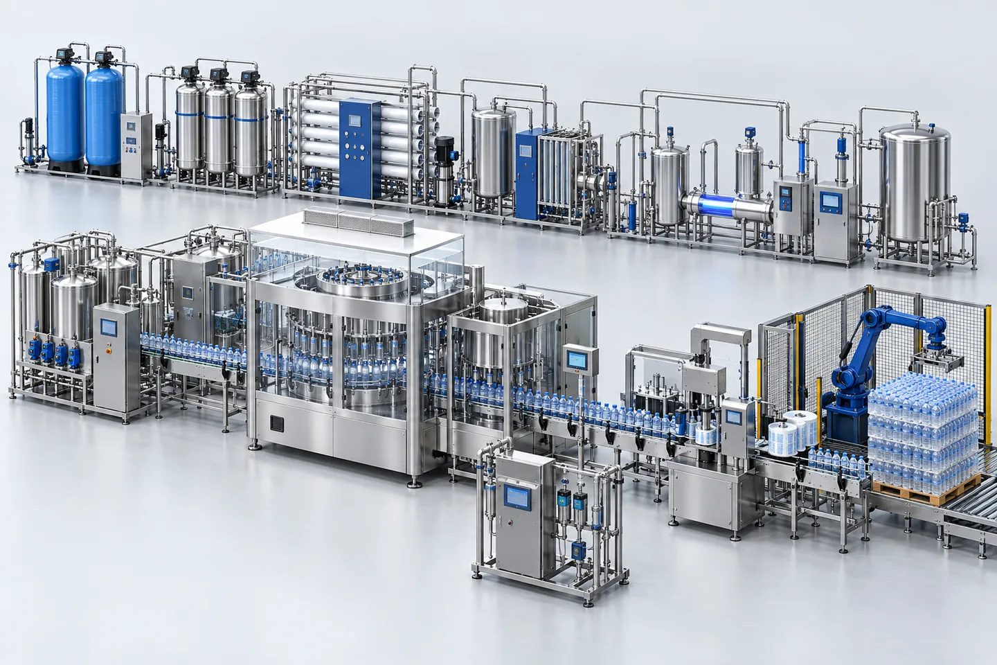 120 BPM Mineral Water Bottling Plant — representative equipment illustration