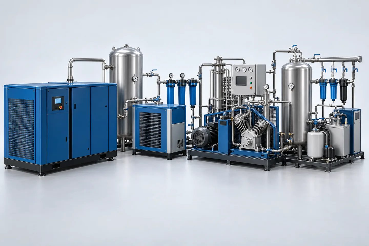 Air Compressor Package (LP & HP for PET Blowing) — representative equipment illustration