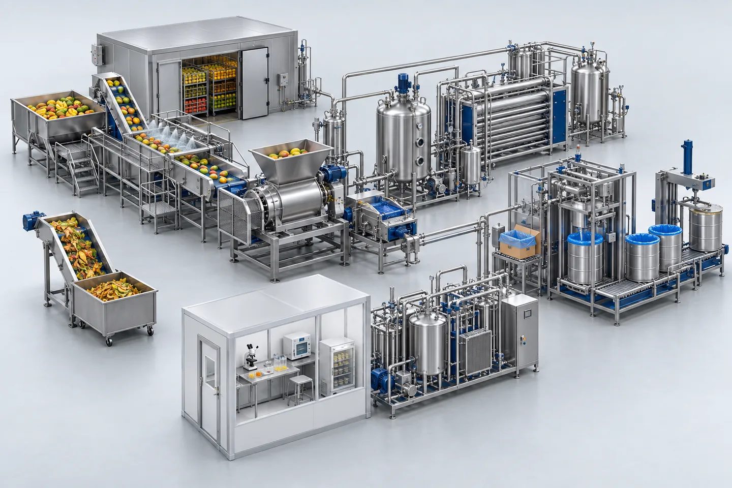 Fruit Pulp & Aseptic Puree Plant — representative equipment illustration
