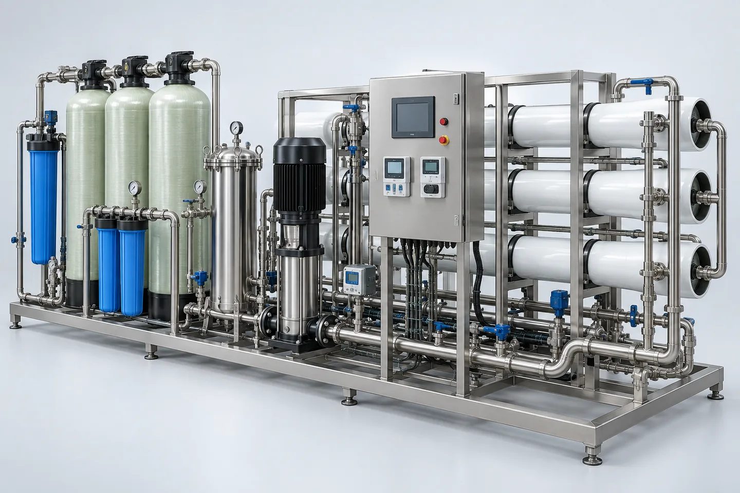 Industrial Reverse Osmosis (RO) Plant — representative equipment illustration