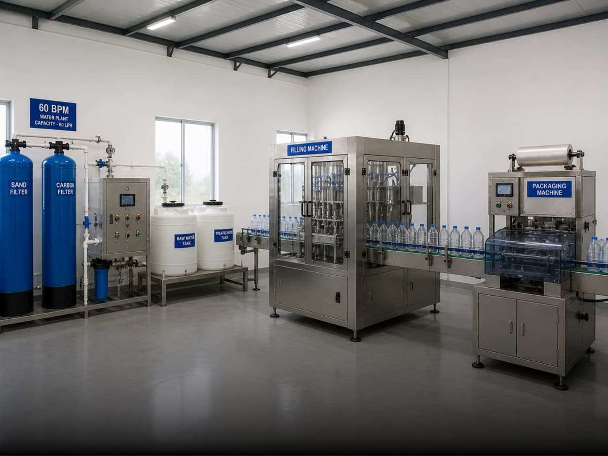 60 BPM Mineral Water Bottling Plant