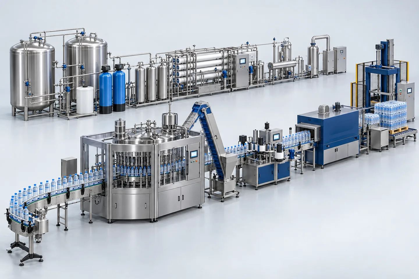 90 BPM Mineral Water Bottling Plant — representative equipment illustration