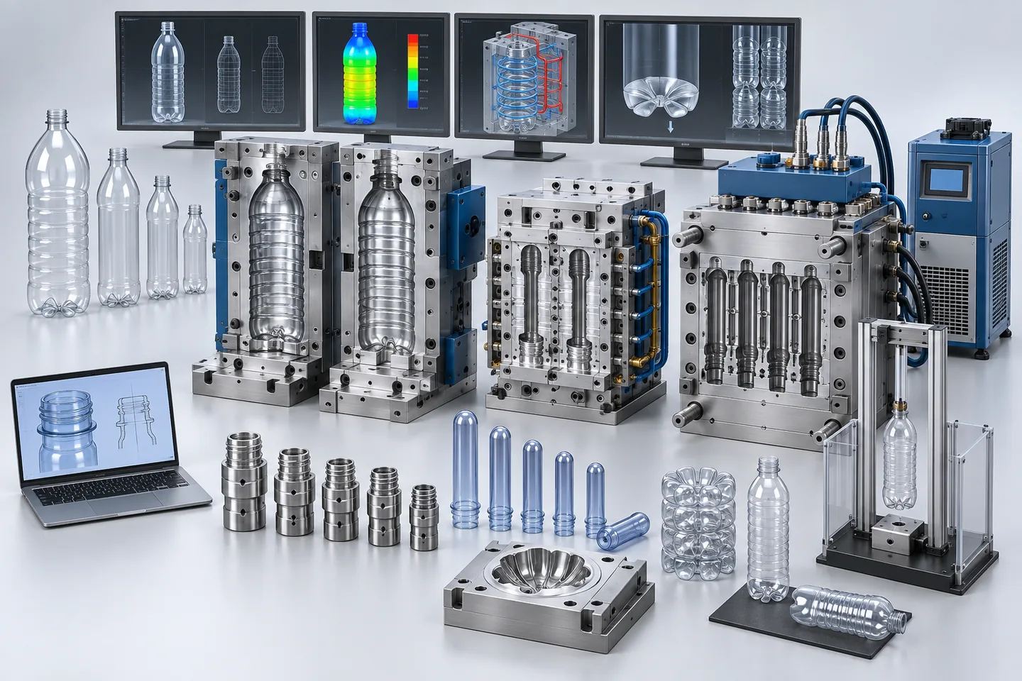 PET Bottle Moulds, Preform Moulds & Neck Tooling — representative equipment illustration